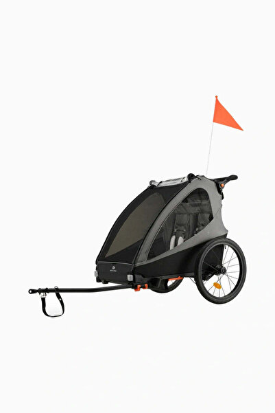 Kinderkraft NAVA WALK 2in1 Çocuk Bisiklet Römorku ve Bebek Arabası - gri