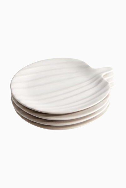 Crate & Barrel White Ceramic Pumpkin Coasters Set of 4, Autumn Elegance - Beige