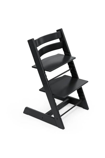 Stokke Tripp Trapp Chair Black Ayarlanabilir Ergonomik Ahşap Sandalye, Uzun Ömürlü Kullanım