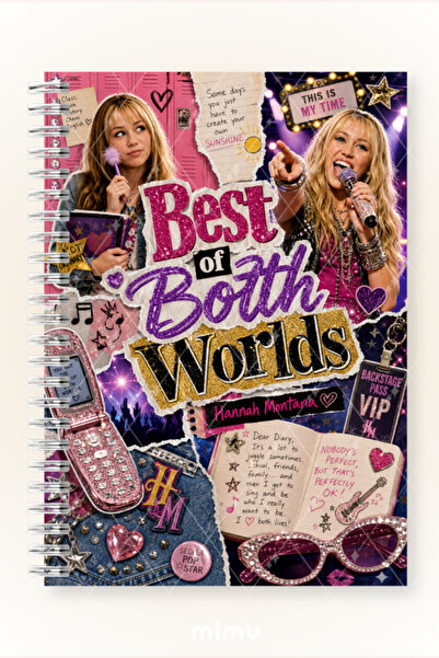 Mimu Art Studio Hannah Montana Best of Both Worlds Desenli 60 Yaprak Çizgisiz...