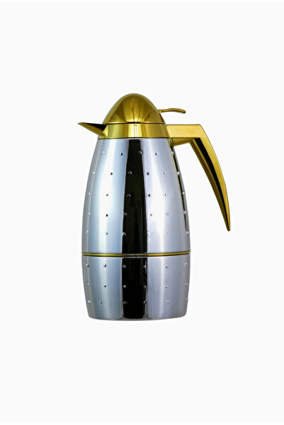 Roomours Dot Silver Gold Double Layer Thermos with Handle 1 L - Silver