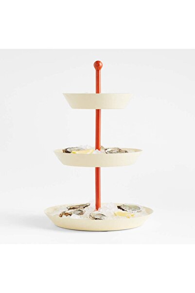 Crate & Barrel Molly Baz 3-Tier Serving Tray, Modern Design, Ideal for Stylis...