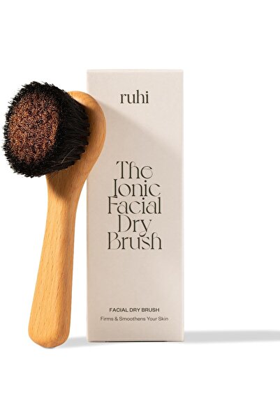 RUHI Monastic Face Brush, Ionic Dry Brush, Copper & Natural Horsehair, German...
