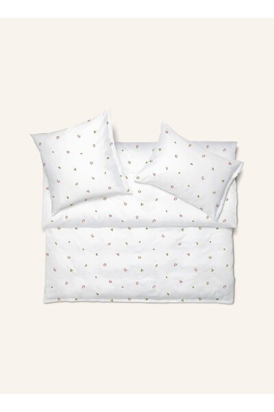Schloss Jeunesse Pillowcase, 100% Cotton Satin Noblesse, Floral Pattern, Zipp...