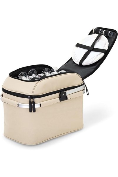 LİVOO 4-Person Picnic Basket, 23L Cooler Compartment, 29 Pieces Accessories, ...