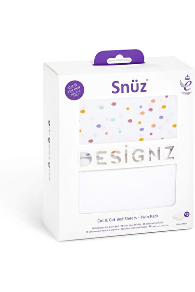 Snüz 2-Piece Sheet Set 70X140Cm Colorful Dots, Cotton, Suitable for Cribs and...