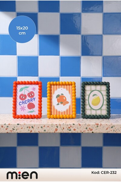 MİEN Glossy Çerçeve 15x20cm (Sarı-Yeşil-Turuncu)