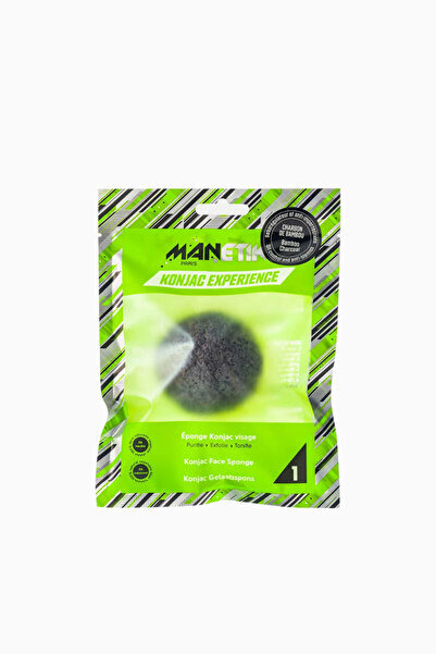 MANETIK Konjac Facial Sponge, Purifying Men's Care with Bamboo Charcoal