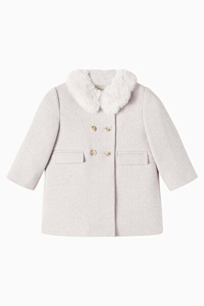 BONPOINT Moka Wool Blended Luxury Design Baby Coat - Beige, m 12
