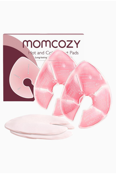 Momcozy حزم علاج الثدي كبيرة الحجم، ضمادات ساخنة وباردة - وردي