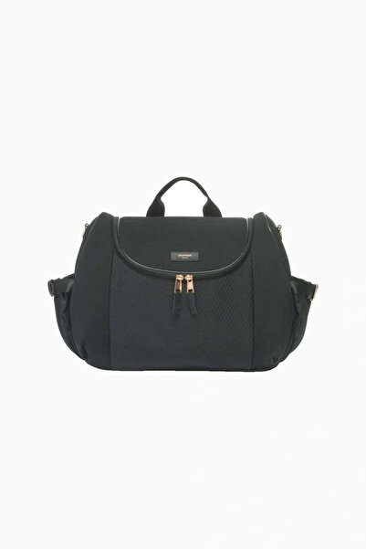 STORKSAK Poppy Luxe Scuba Baby Care Backpack and Shoulder Bag Black - Black
