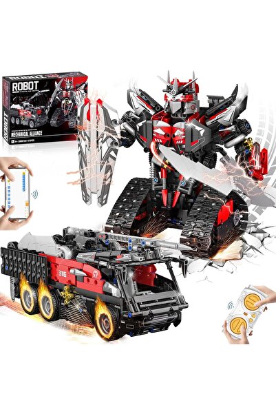 BuzzoXerex Teknoloji Uzaktan Kumandalı Yapı Oyuncağı ,2'si 1 Arada Robot ve Araba, Programlanabilir