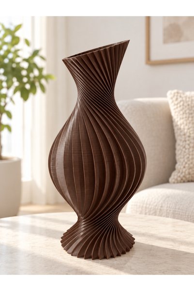 Genel Markalar 3D Baskı Spiral Tasarım Dekoratif Vazo Modern Salon Aksesuarı