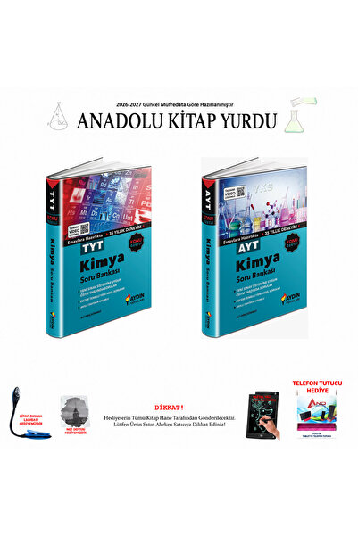 Aydın Yayınları 2026-2027 TYT-AYT 2'li Kimya Soru Bankası Seti