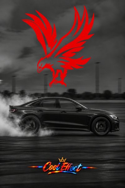 Cool Effect Kartal Oto Sticker Araba Arka Cam Sticker Kesim Folyo