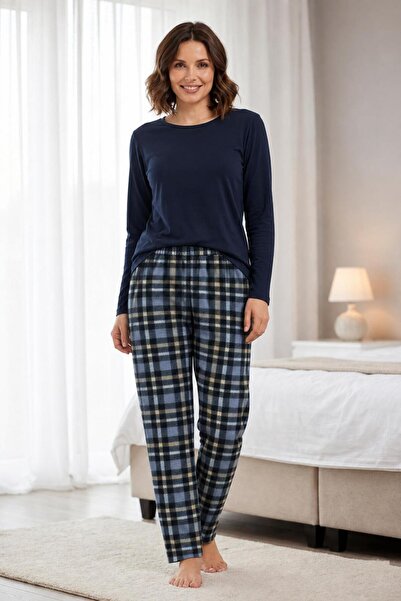 Pi Giyim Women's Fleece Pajama Bottoms - Elastic Waist, Winter, Warm and Comf...