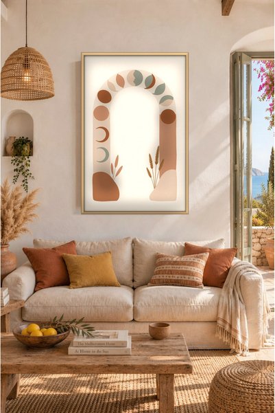 ZURİ DESİGN Boho faze meseca luk okvir za slike izgled MDF zidna slika boho a...
