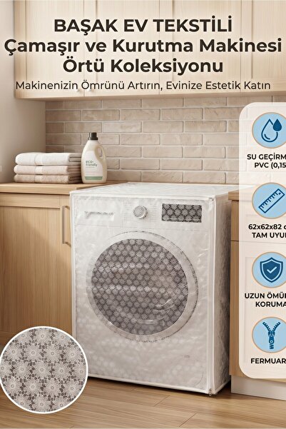 Mikasso Şeffaf PVC Çamaşır Makinesi Örtüsü – Su Geçirmez, Dayanıklı ve Su ve ...