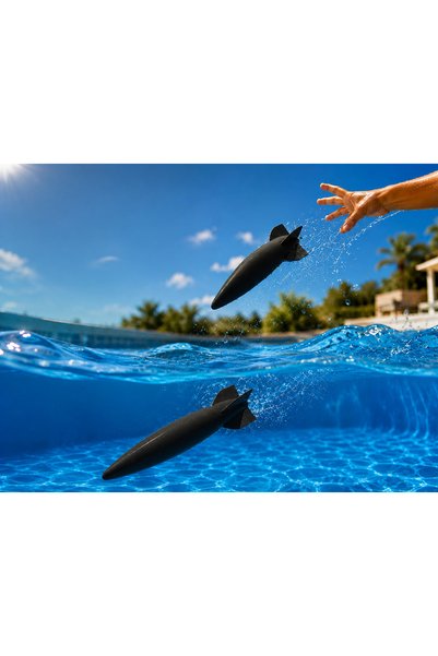 Bezos 3D Printing Water Rocket Torpedo Toy - Pool Diving Toy-Black