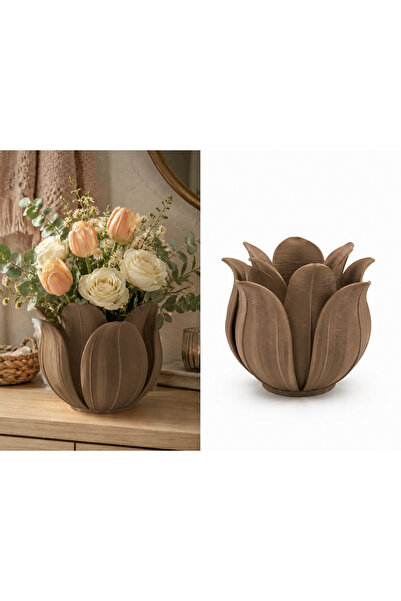 Bezos Vază cu frunze de lotus cu imprimare 3D - Ghiveci decorativ pentru flor...