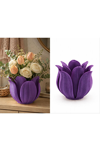 Bezos Vază cu frunze de lotus cu imprimare 3D - Ghiveci decorativ pentru flor...