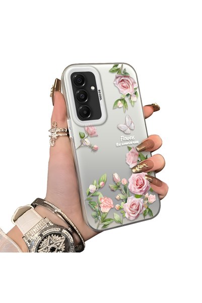 CHICASELUX حافظة سامسونج جالاكسي A16 4G/5G الأنيقة بتصميم فراشة الوردة الوردي...