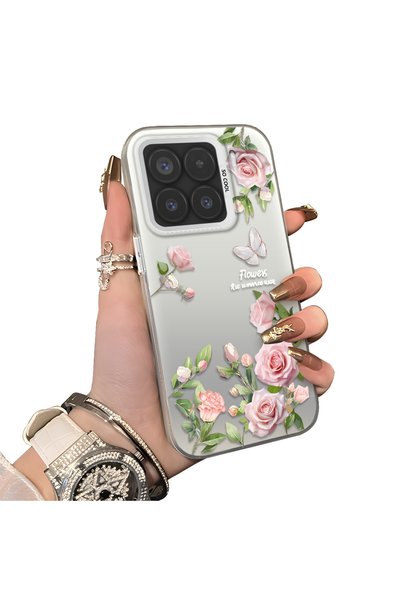 CHICASELUX حافظة فراشة وردية أنيقة متوافقة مع هاتف Mi 15 5G، هيكل نحيف يناسب ...