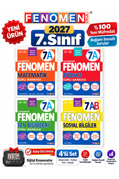 Fenomen Yayıncılık 2027 7.Sınıf 7A MATEMATİK- 7A TÜRKÇE-7A FEN-7AB SOSYAL -Ye...