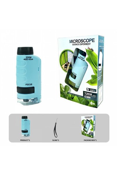 Generic Brand Microscop portabil pentru copii 60-120x - Microscop cu iluminar...