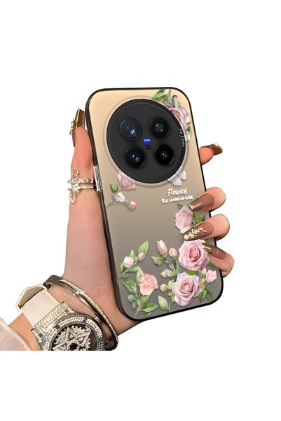 CHICASELUX غطاء حماية أنيق متوافق مع هاتف Vivo X200 Pro بتصميم فراشة وردية، ه...
