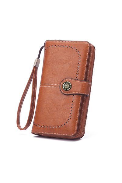 Generic Brand Women 'Wallet , small, girl, modern, clutch, PU, ​​brown