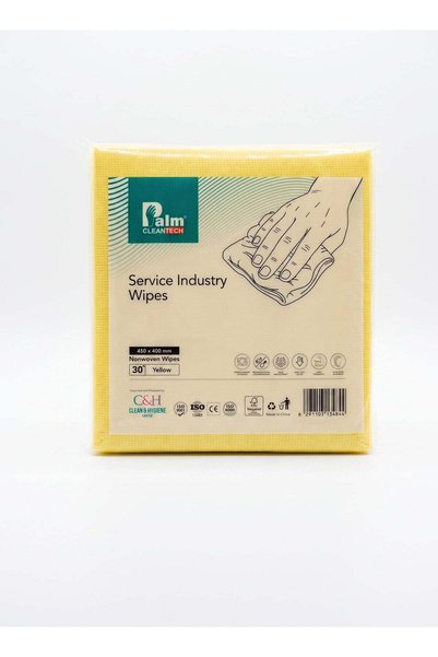 CLEAN-TECH Palm Clean Tech Premium Service Industry Wipes | 30 Pcs Pack | Nonwoven Cleaning Wipes | 42 × 40 cm | Food Contact Safe | High Absorbency | High Strength | Restaurant, Kitchen, Hotel, Commercial & Hom
