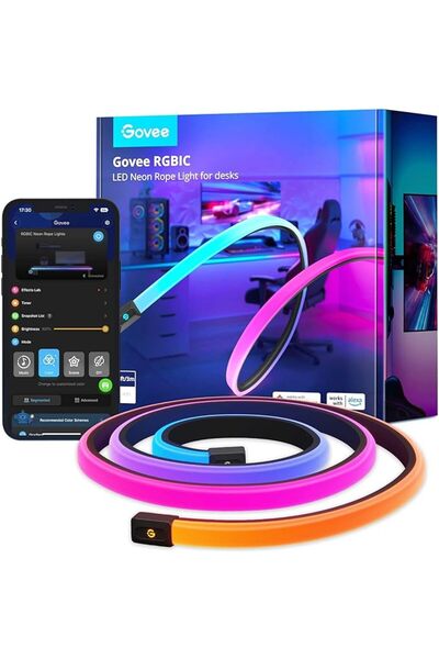 Govee أضواء ألعاب RGBIC، أضواء نيون مرنة بطول 10 أقدام، إضاءة ناعمة لطاولات ا...