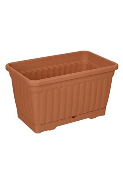 OEM Jardiniera din Plastic cu Farfurie Incorporata Teracota 30.5x18.5x17cm - 6L