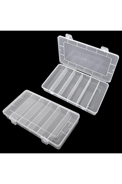TERRIFI 2 Pack Compartment Storage Organizer Box (6 Grids), Clear Multi-Use C...