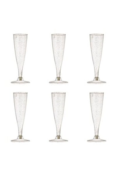 OEM Set Pahare Reutilizabile din Plastic Transparent cu Glitter Auriu pentru ...