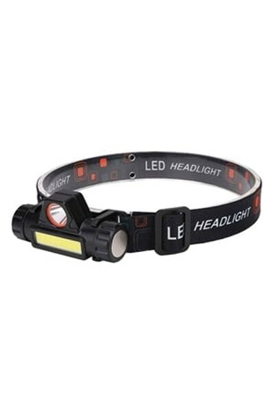 OEM Lanterna cap LED 3W magnet banda neagra 350lm baterie reincarcabila USB