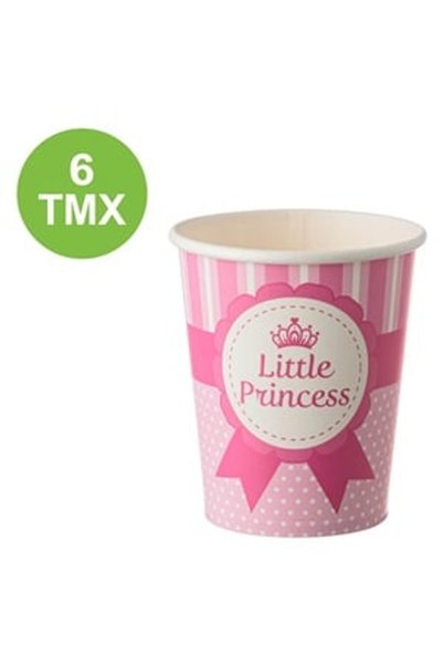 OEM Pahare din Carton Roz Fucsia Buline Little Princess pentru Petrecere 270m...