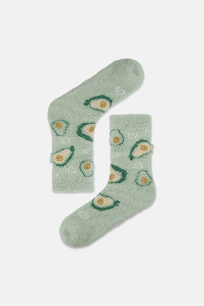 SUWEN Fluffy Avocado Soket Çorap