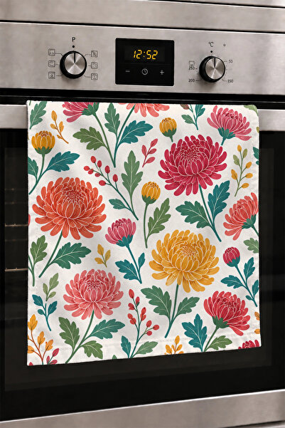 Valerine Life Hand Drying Towel 30X50Cm Cotton Absorbent Chrysanthemum Garden...