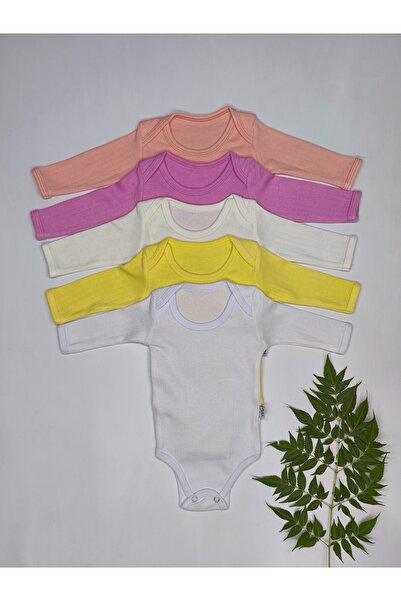Rany Baby Kids 5'li KIZ Bebek Uzun Kollu Bebek Çıtçıtlı Body Zıbın Atlet