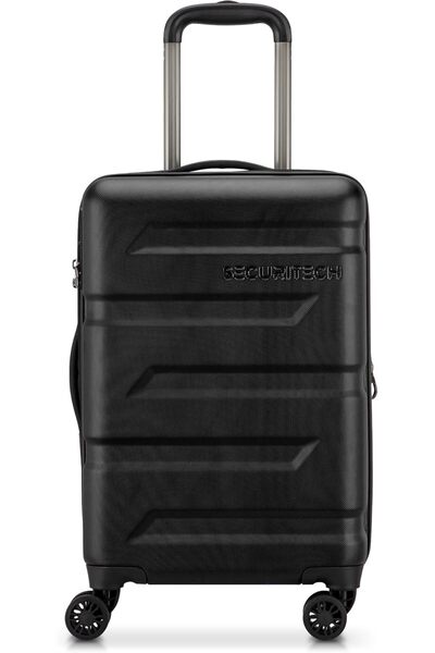 Delsey Paris Securetec Slash Set of 3 Hardside Trolley Luggage 55cm, 69cm & 82cm with TSA Lock, Secure Closure, 4 Double Wheels & Premium Travel Design - Black
