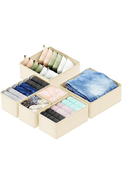 GENERAL 6 Pack Drawer Organizer for Clothes, Underwear, Scarves - Foldable Cl...