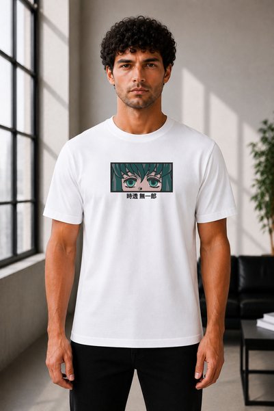 FAUNION Unisex Oversize Demon Slayer Muichiro Tokito Embroidered Anime T-Shir...