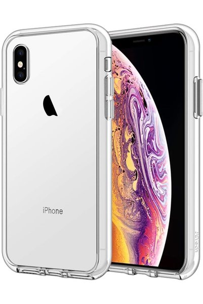 JETech غطاء حماية شفاف مضاد للاصفرار لهواتف آيفون Xs وآيفون X