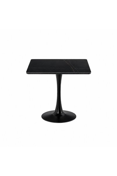 PRIME STYLE طاولة مقهى مربعة مقاس 70 × 70 سم باللون الأسود
