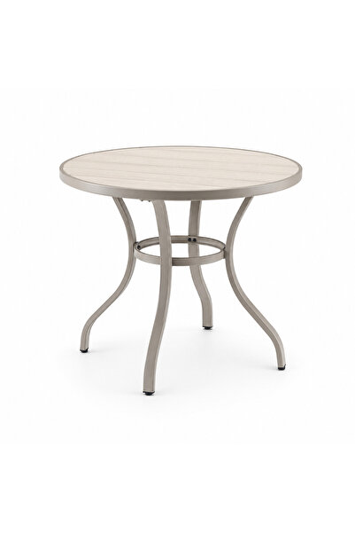 PRIME STYLE طاولة مقهى دائرية مقاس 90 × 90 سم باللون الرمادي الفاتح