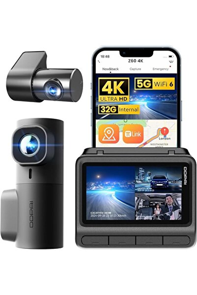 DDPAI Dash Cam 3 Channel, 4K+2K+1080P Dashcam, up to 15MB/s 5GHz WiFi6 Car Da...
