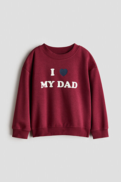 H&M Baskı Motifli ve İçi Tüylü Sweatshirt