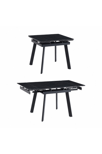 PRIME STYLE Extendable Dining Table 90 + 25 + 25 X 80 cm Black